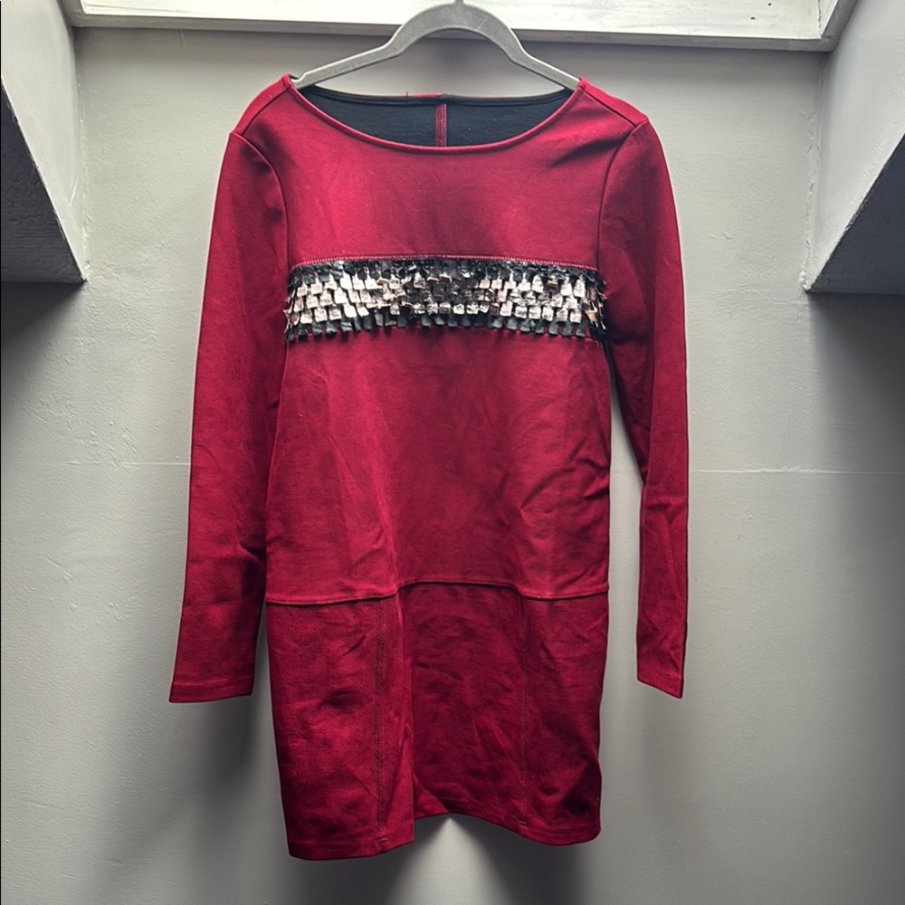 Elegant Red Long Sleeve Dress